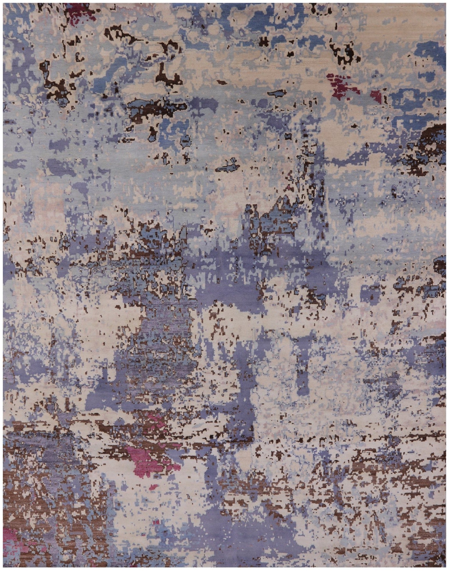 Modern Hand Knotted Wool & Silk Rug - 7' 11" X 10' 1" - Golden Nile