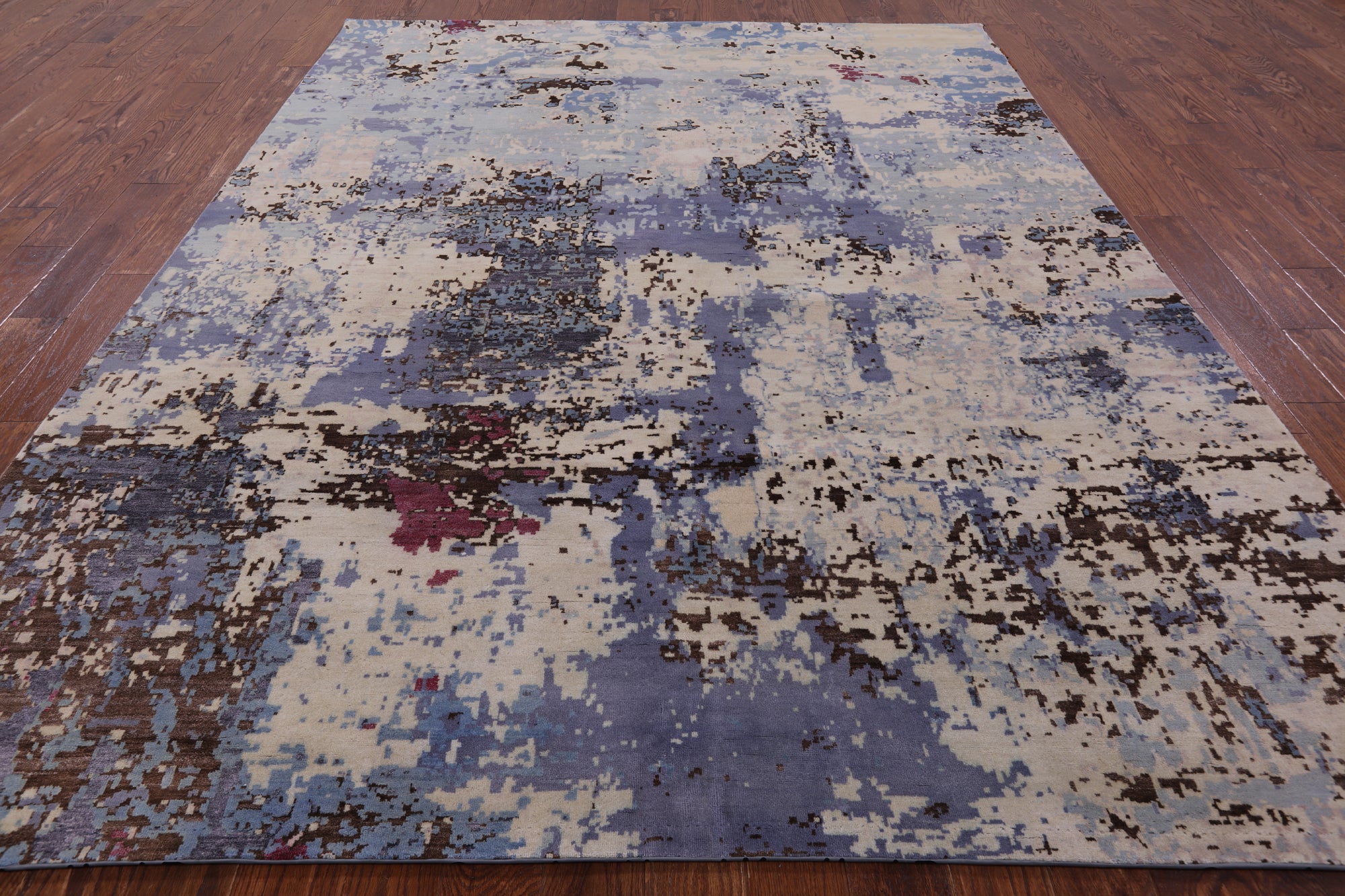 Modern Hand Knotted Wool & Silk Rug - 7' 11" X 10' 1" - Golden Nile