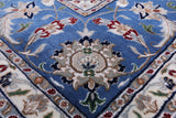 Blue Square Persian Nain Hand Knotted Wool & Silk Rug - 9' 0" X 9' 0" - Golden Nile