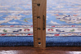 Blue Square Persian Nain Hand Knotted Wool & Silk Rug - 9' 0" X 9' 0" - Golden Nile
