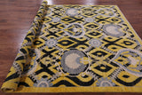 Gold William Morris Handmade Wool Rug - 8' 2" X 10' 6" - Golden Nile
