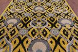 Gold William Morris Handmade Wool Rug - 8' 2" X 10' 6" - Golden Nile