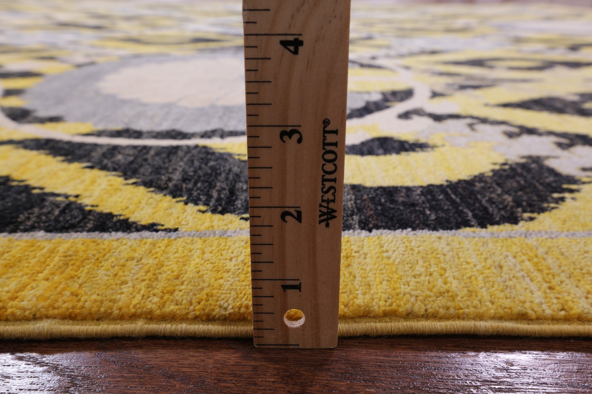 Gold William Morris Handmade Wool Rug - 8' 2" X 10' 6" - Golden Nile