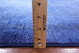 Blue Full Pile Overdyed Handmade Wool Rug - 8' 1" X 9' 10" - Golden Nile