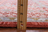 Red Geometric Persian Mamluk Hand Knotted Wool Rug - 8' 0" X 10' 0" - Golden Nile
