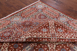 Red Geometric Persian Mamluk Hand Knotted Wool Rug - 8' 0" X 10' 0" - Golden Nile
