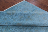 Blue Full Pile Overdyed Hand Knotted Wool Rug - 8' 1" X 10' 1" - Golden Nile