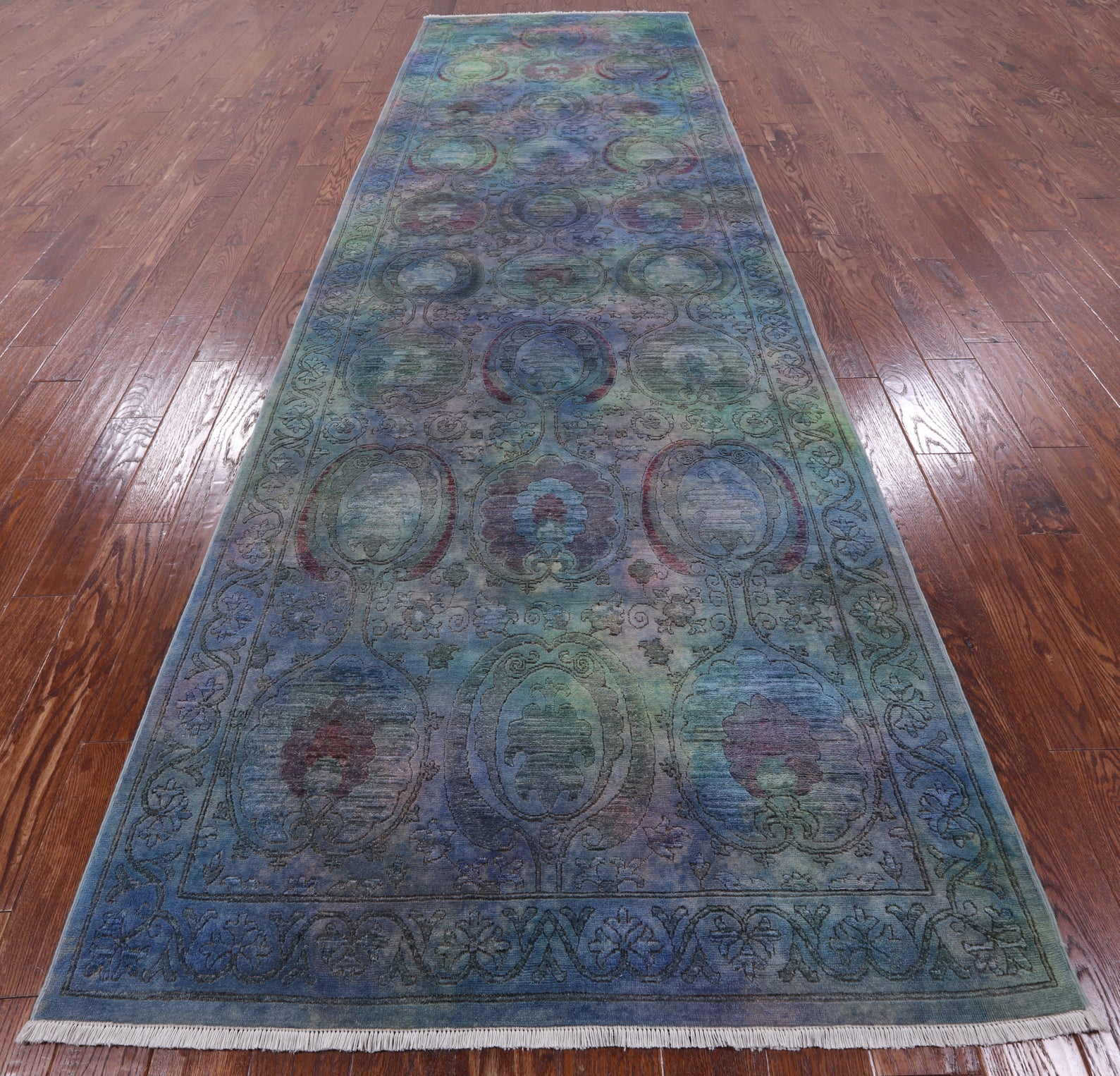 Full Pile Overdyed Handmade Wool Rug - 4' 6" X 14' 7" - Golden Nile