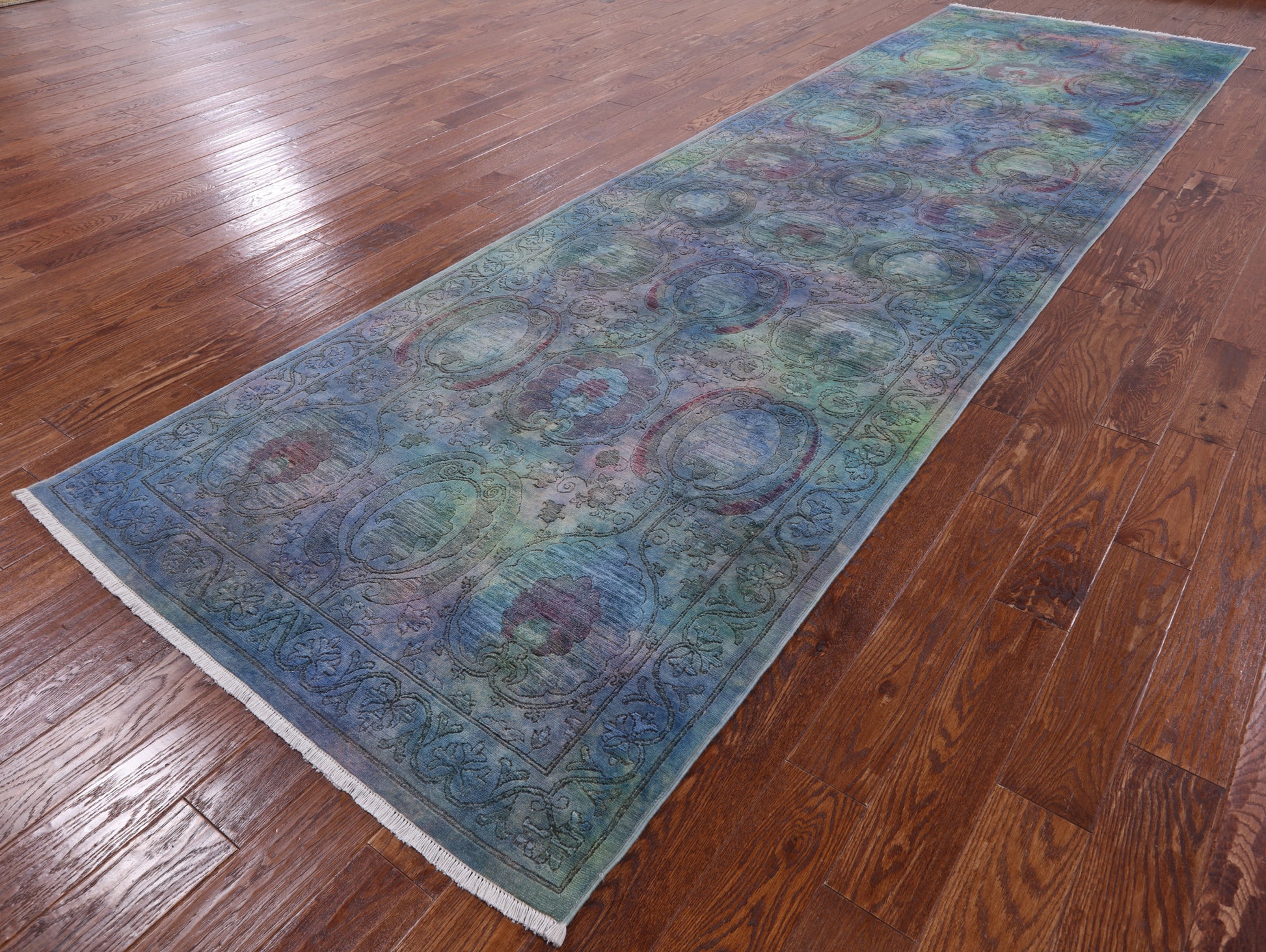 Full Pile Overdyed Handmade Wool Rug - 4' 6" X 14' 7" - Golden Nile