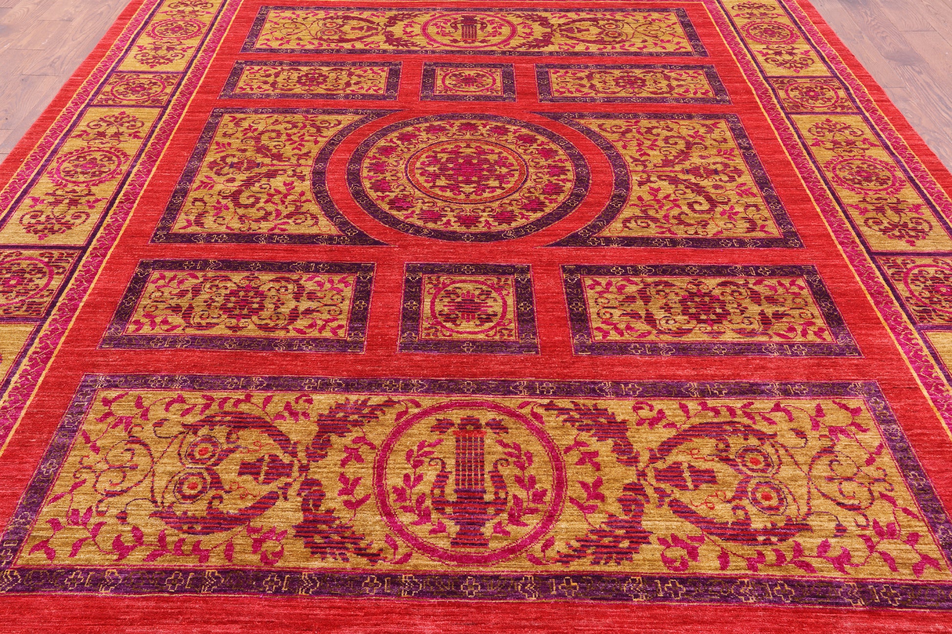 William Morris Handmade Wool Rug - 8' 10" X 11' 10" - Golden Nile