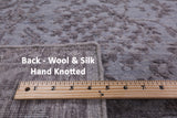 Grey Modern Handmade Wool & Silk Rug - 9' 0" X 12' 0" - Golden Nile