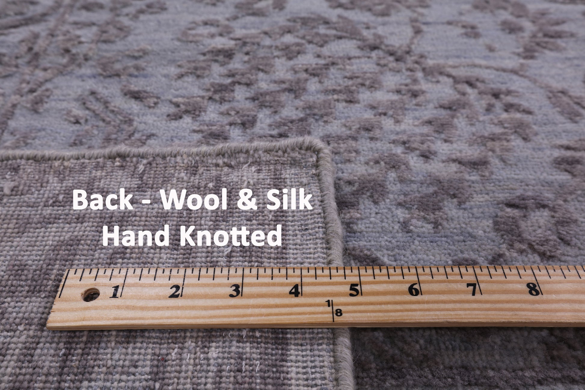 Grey Modern Handmade Wool & Silk Rug - 9' 0" X 12' 0" - Golden Nile