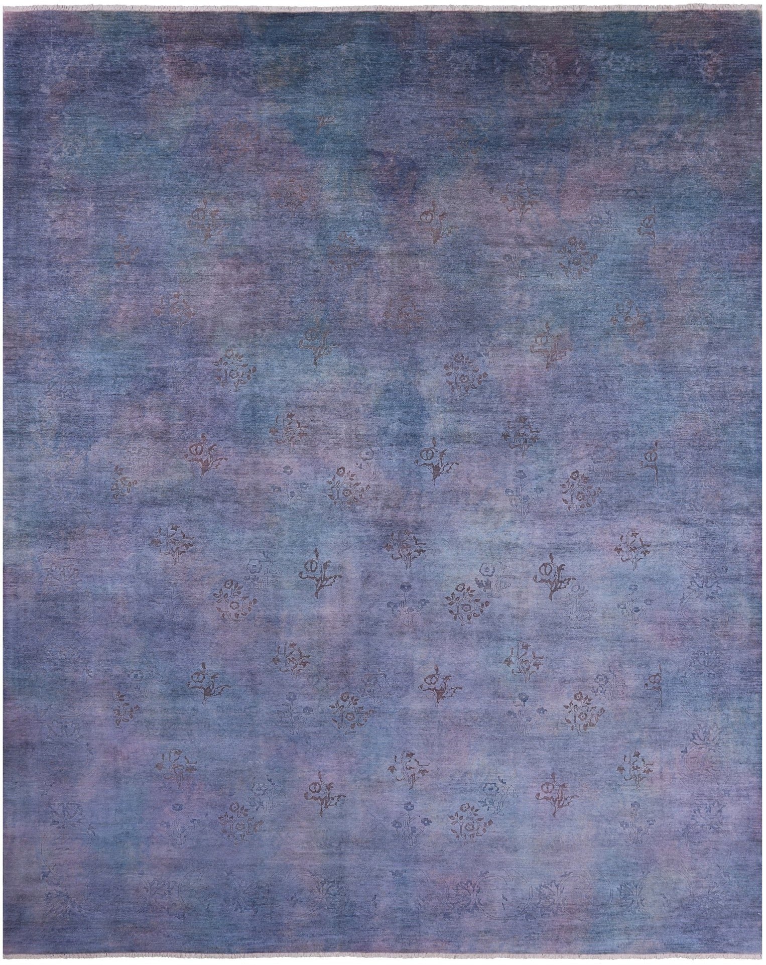 Full Pile Overdyed Hand Knotted Wool Rug - 11' 9" X 14' 4" - Golden Nile