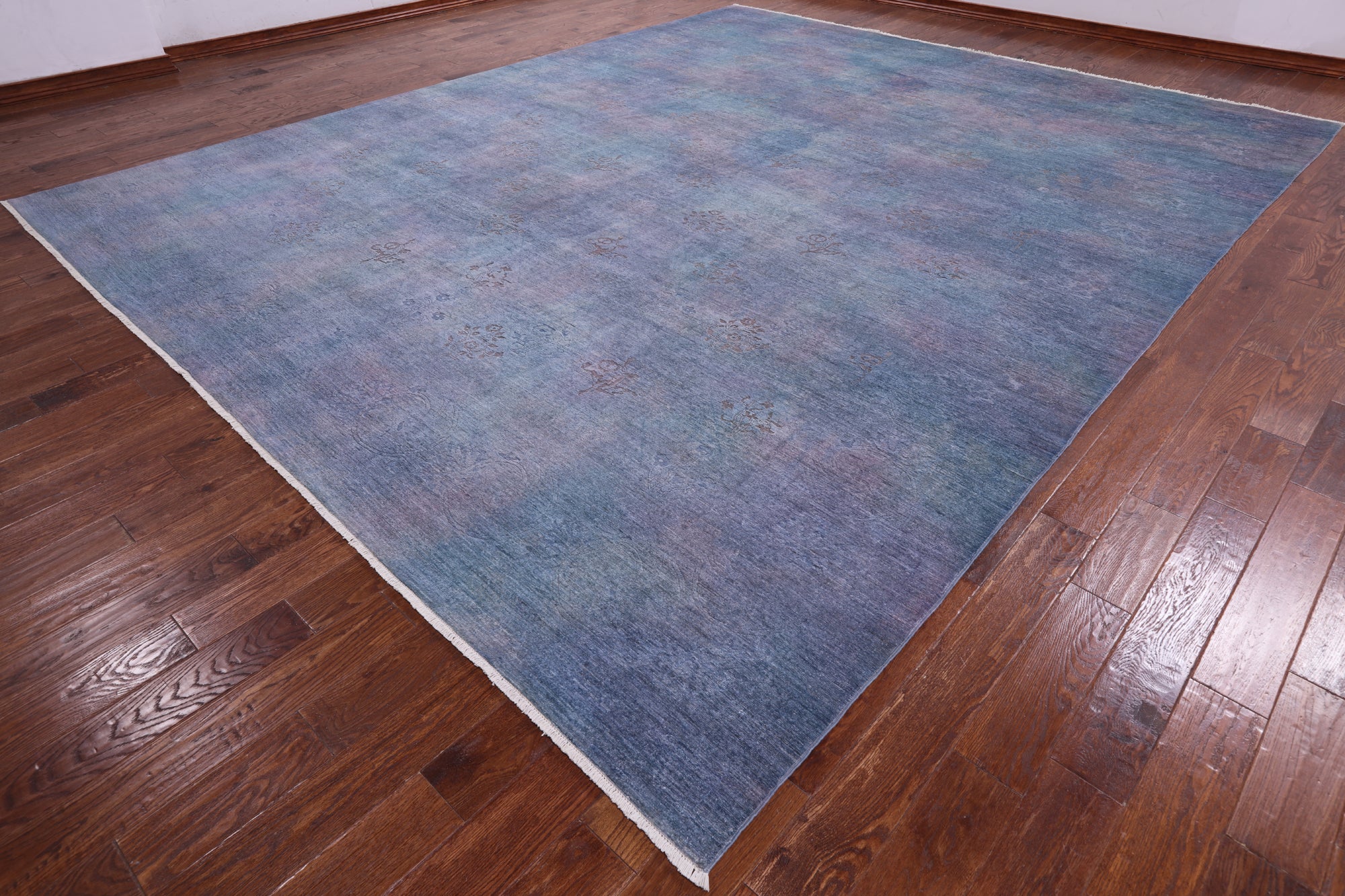 Full Pile Overdyed Hand Knotted Wool Rug - 11' 9" X 14' 4" - Golden Nile