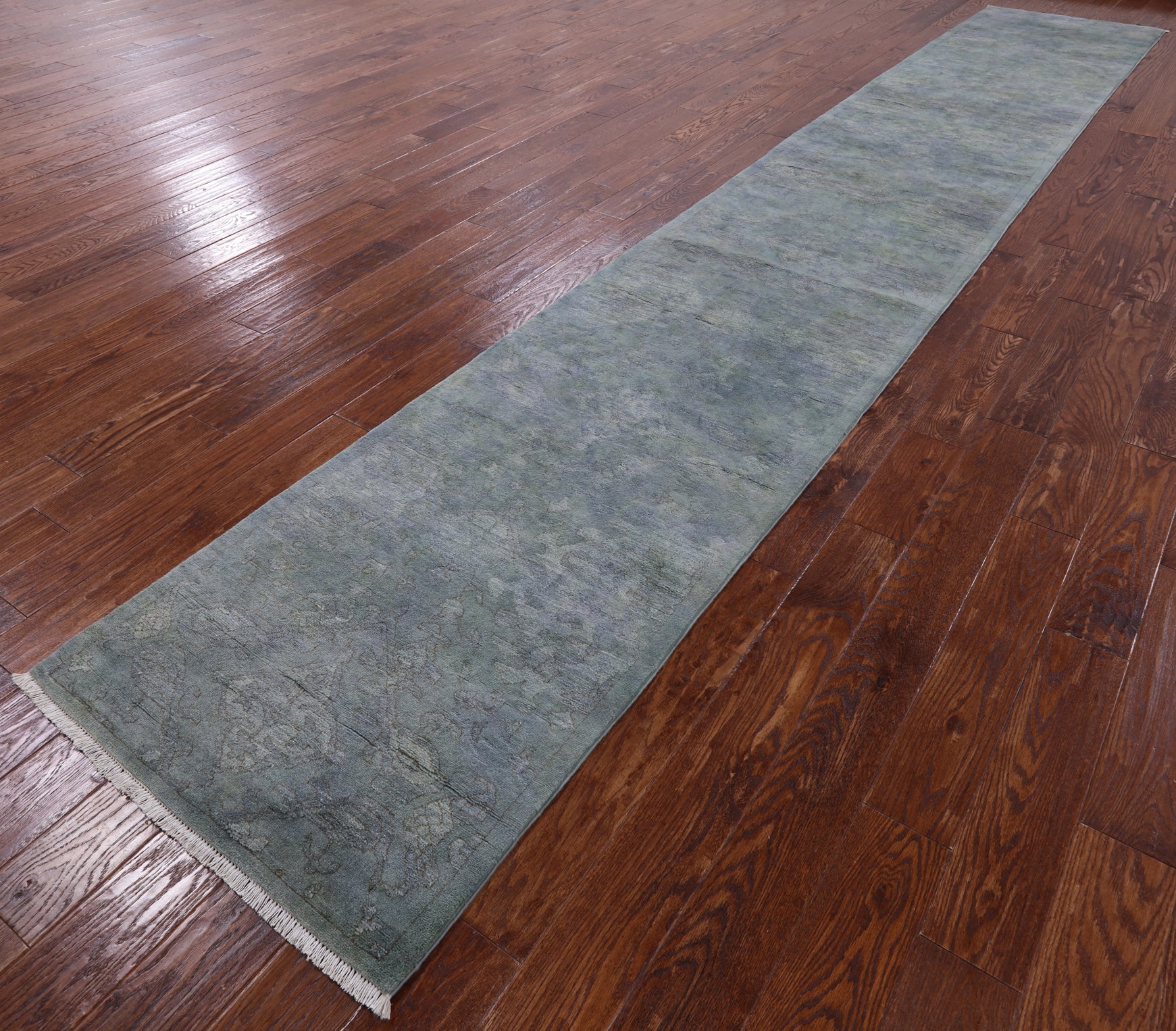 Full Pile Overdyed Handmade Wool Runner Rug - 2' 8" X 16' 1" - Golden Nile