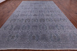 Grey Full Pile Overdyed Handmade Wool Rug - 9' 10" X 14' 4" - Golden Nile