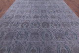 Grey Full Pile Overdyed Handmade Wool Rug - 9' 10" X 14' 4" - Golden Nile