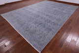 Grey Full Pile Overdyed Handmade Wool Rug - 9' 10" X 14' 4" - Golden Nile