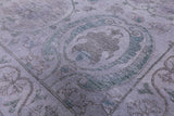 Grey Full Pile Overdyed Handmade Wool Rug - 9' 10" X 14' 4" - Golden Nile