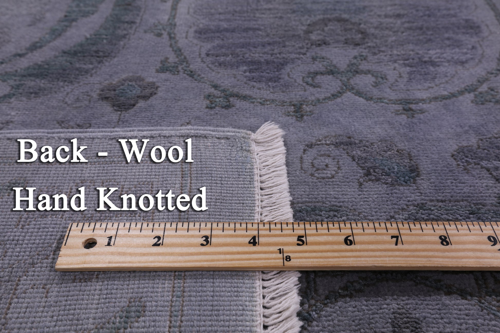 Grey Full Pile Overdyed Handmade Wool Rug - 9' 10" X 14' 4" - Golden Nile