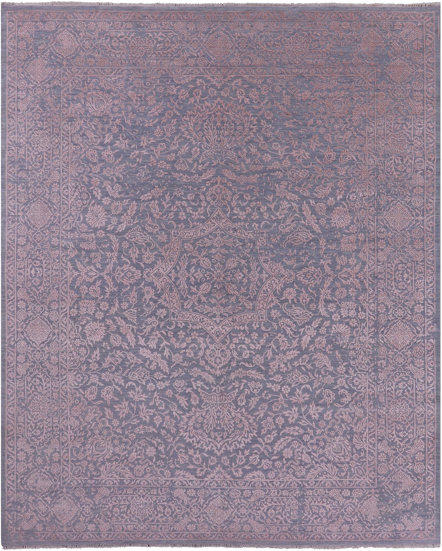 Grey Persian Handmade Wool & Silk Rug - 8' 1" X 10' 0" - Golden Nile