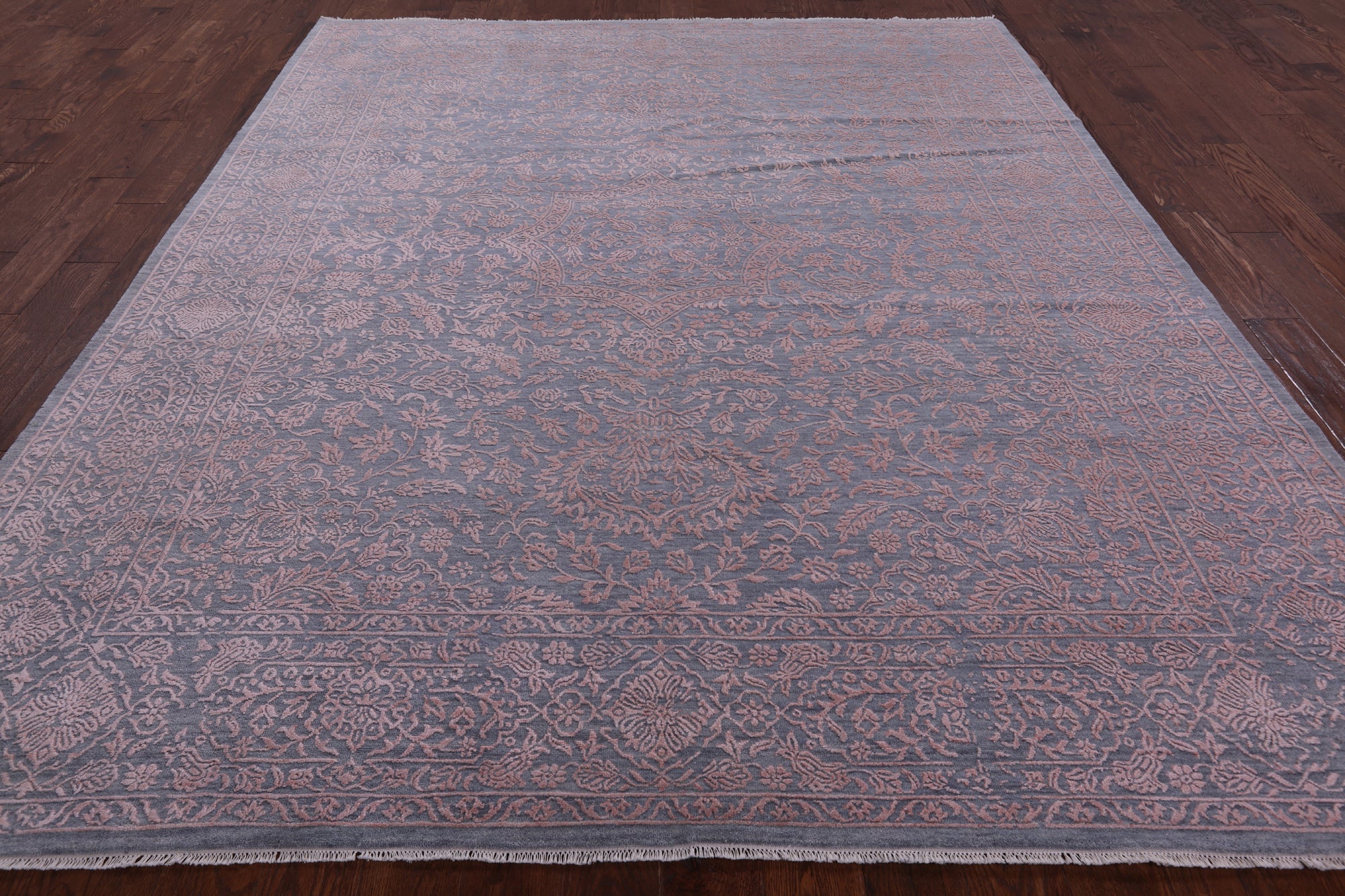 Grey Persian Handmade Wool & Silk Rug - 8' 1" X 10' 0" - Golden Nile