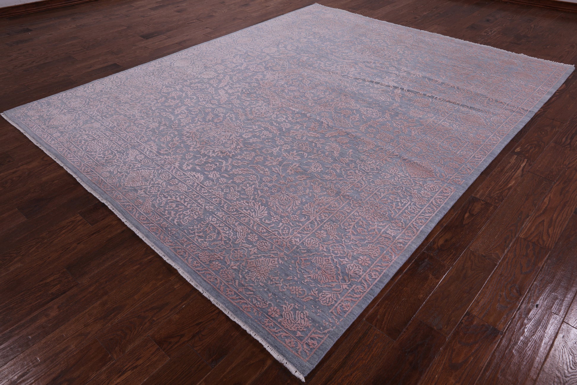 Grey Persian Handmade Wool & Silk Rug - 8' 1" X 10' 0" - Golden Nile