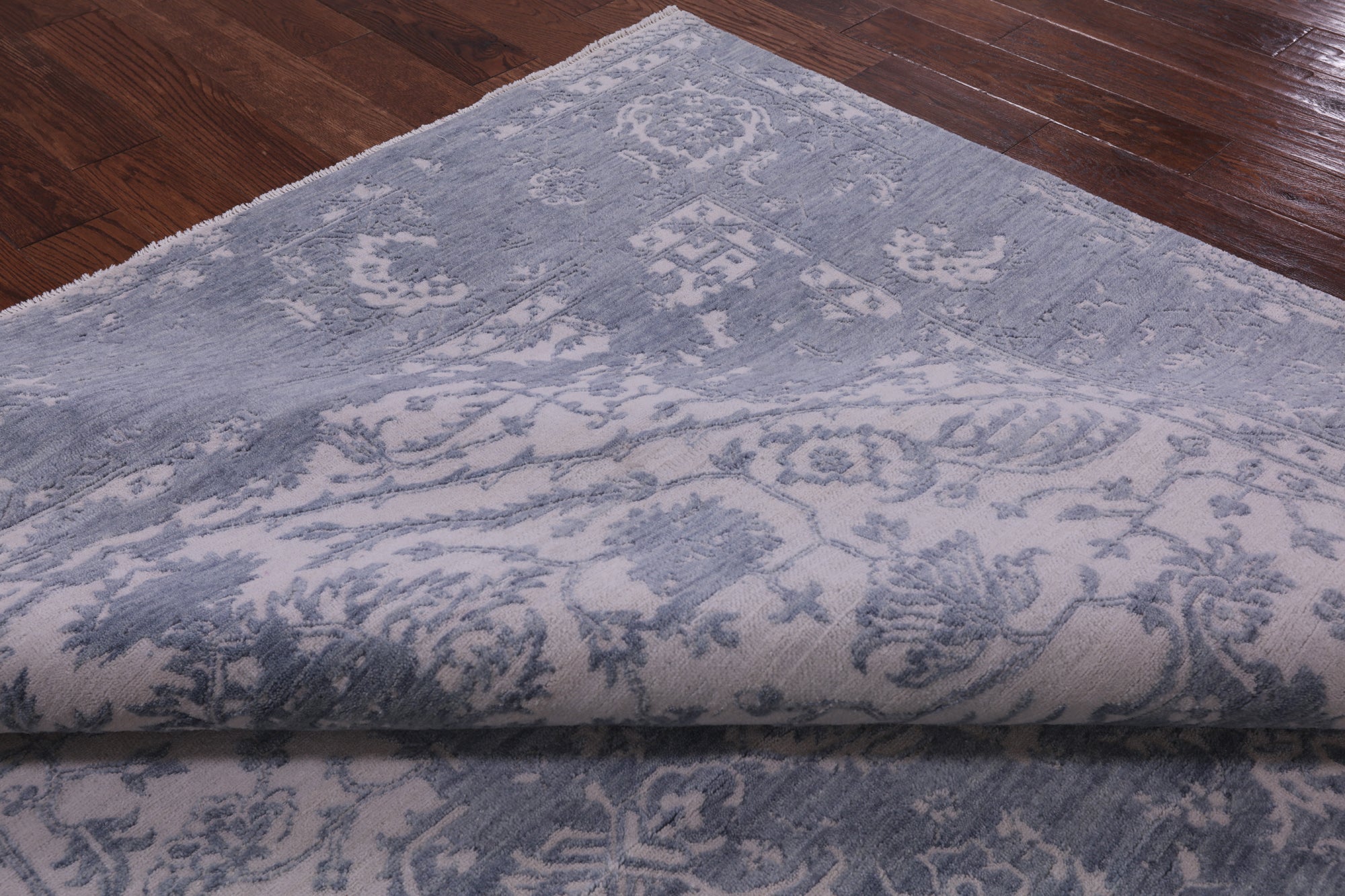 Grey Persian Fine Serapi Handmade Wool Rug - 7' 10" X 10' 2" - Golden Nile