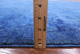 Blue Full Pile Overdyed Handmade Wool Rug - 8' 1" X 9' 7" - Golden Nile