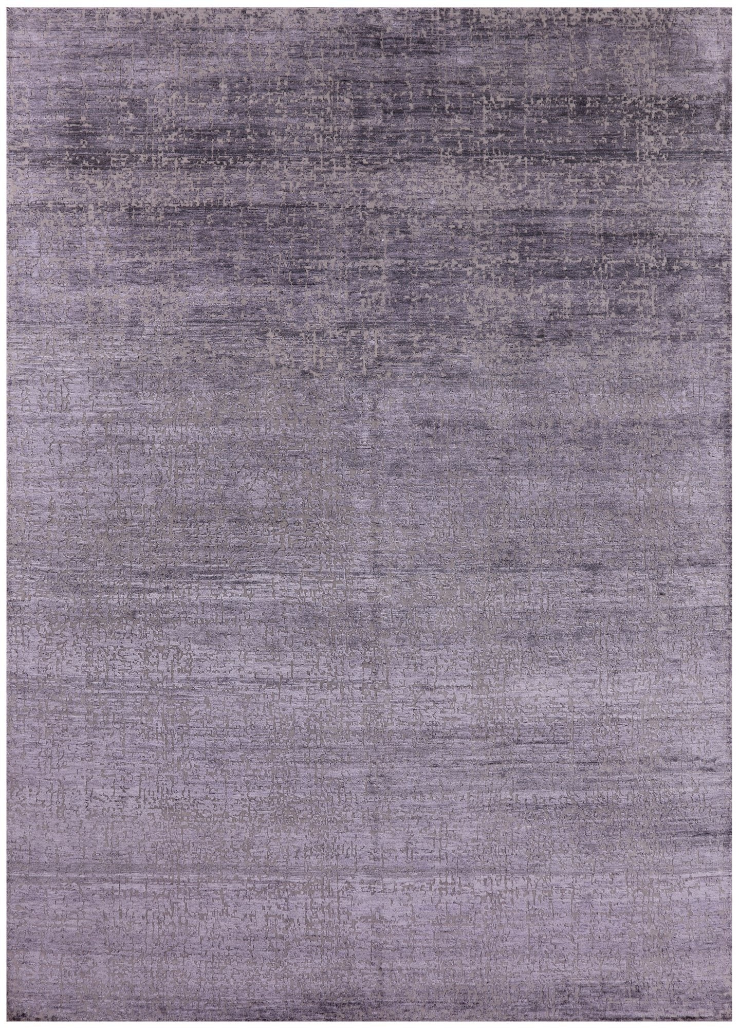 Grey Modern Hand Knotted Wool & Silk Rug - 8' 9" X 12' 3" - Golden Nile