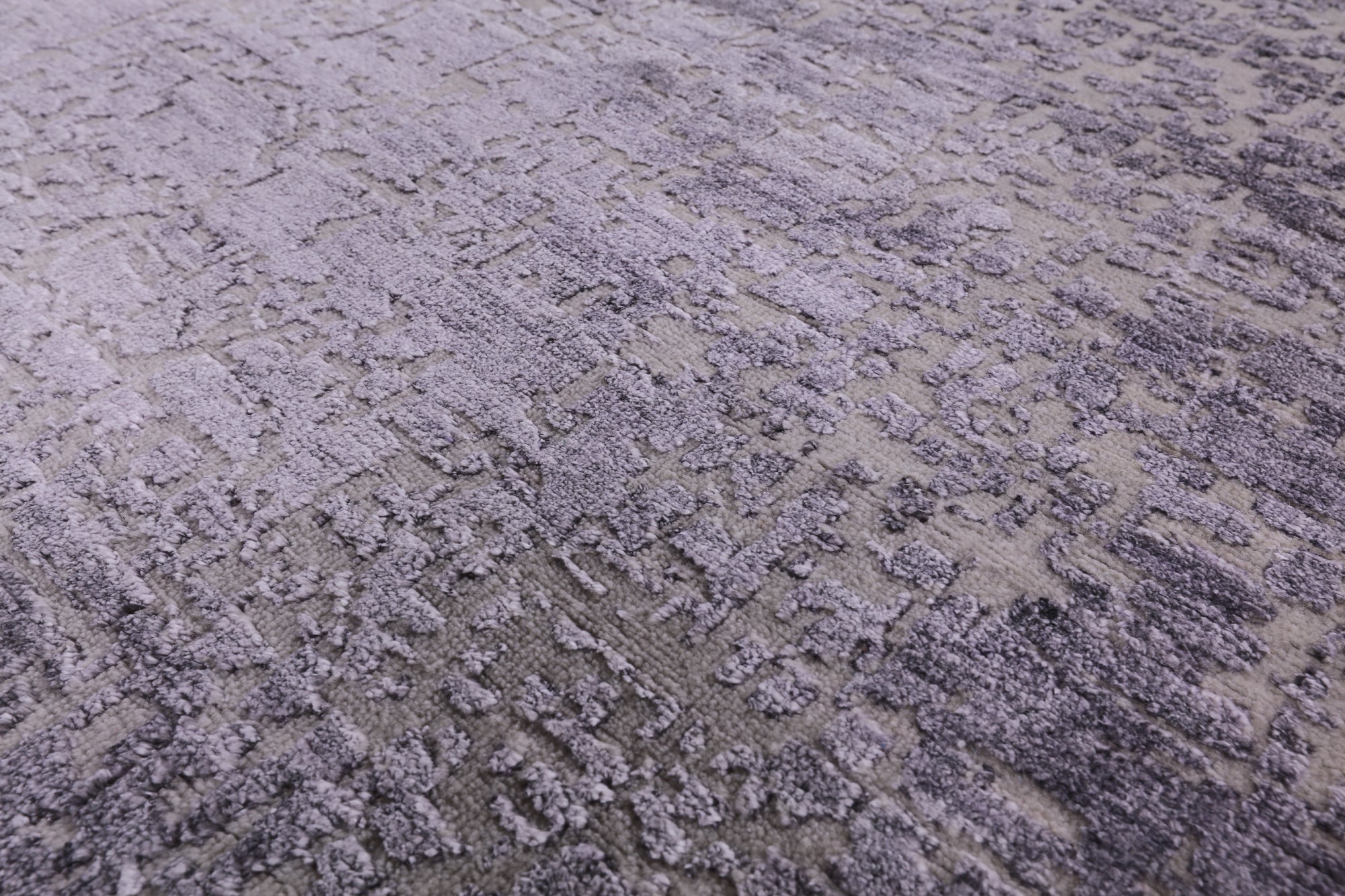 Grey Modern Hand Knotted Wool & Silk Rug - 8' 9" X 12' 3" - Golden Nile
