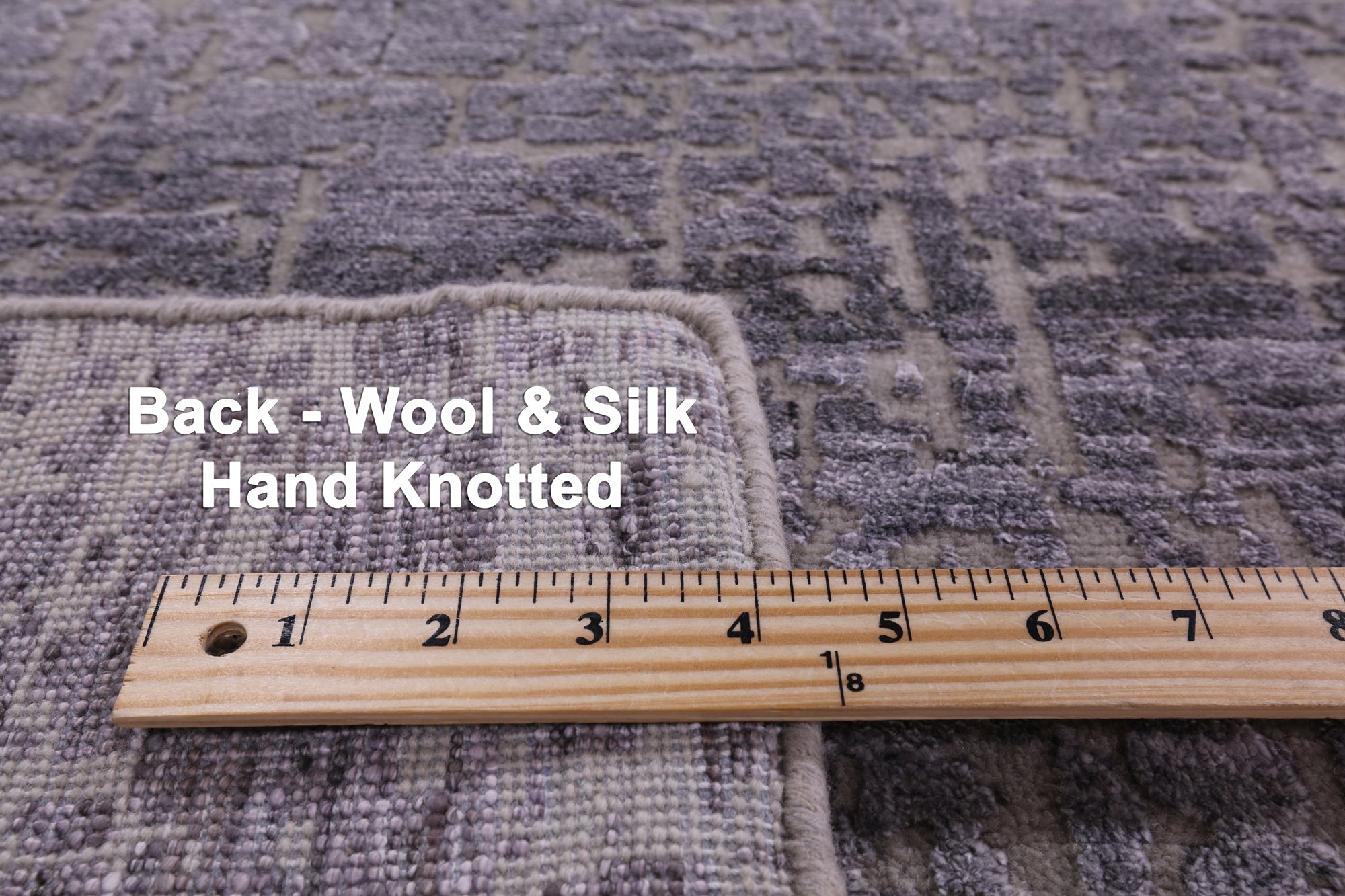 Grey Modern Hand Knotted Wool & Silk Rug - 8' 9" X 12' 3" - Golden Nile