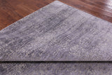 Grey Modern Hand Knotted Wool & Silk Rug - 8' 9" X 12' 3" - Golden Nile