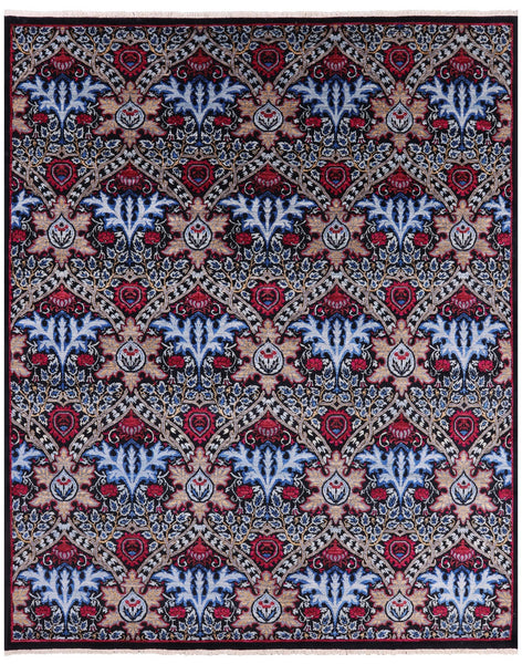 William Morris Handmade Wool Rug - 7' 10" X 9' 8" - Golden Nile