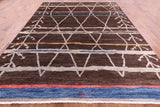Tribal Moroccan Hand Knotted Wool Rug - 9' 1" X 11' 9" - Golden Nile