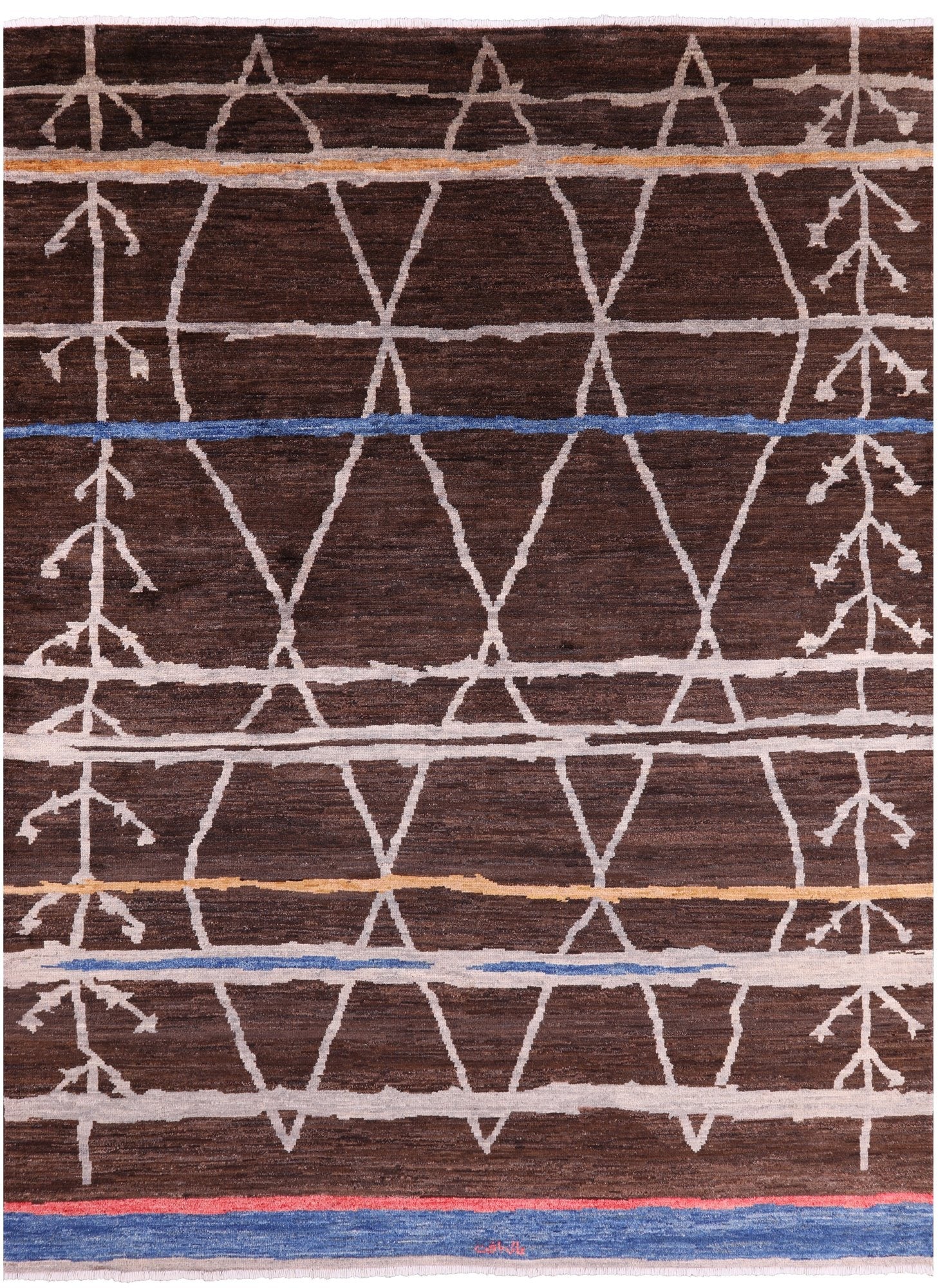 Tribal Moroccan Hand Knotted Wool Rug - 9' 1" X 11' 9" - Golden Nile