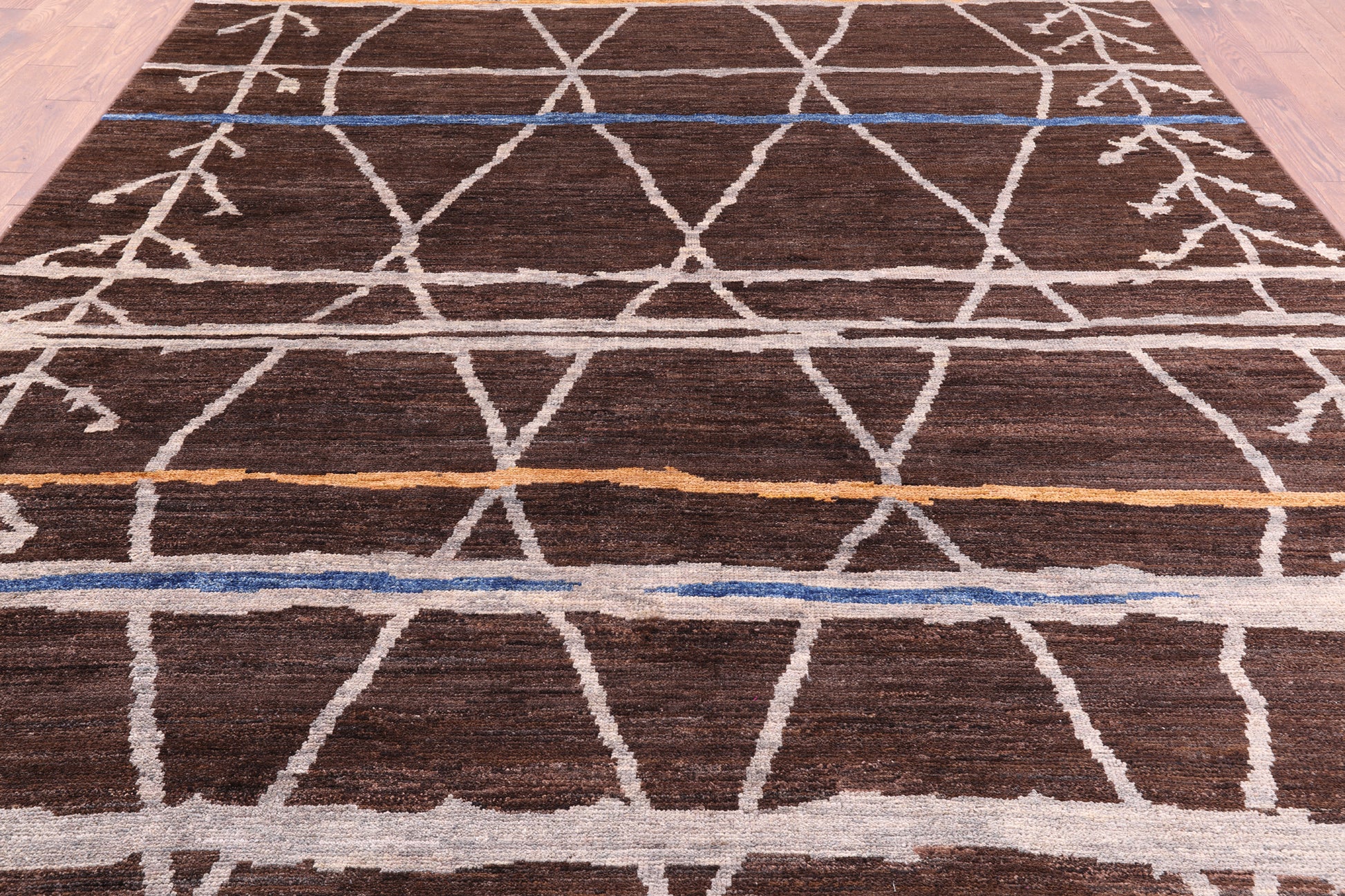 Tribal Moroccan Hand Knotted Wool Rug - 9' 1" X 11' 9" - Golden Nile