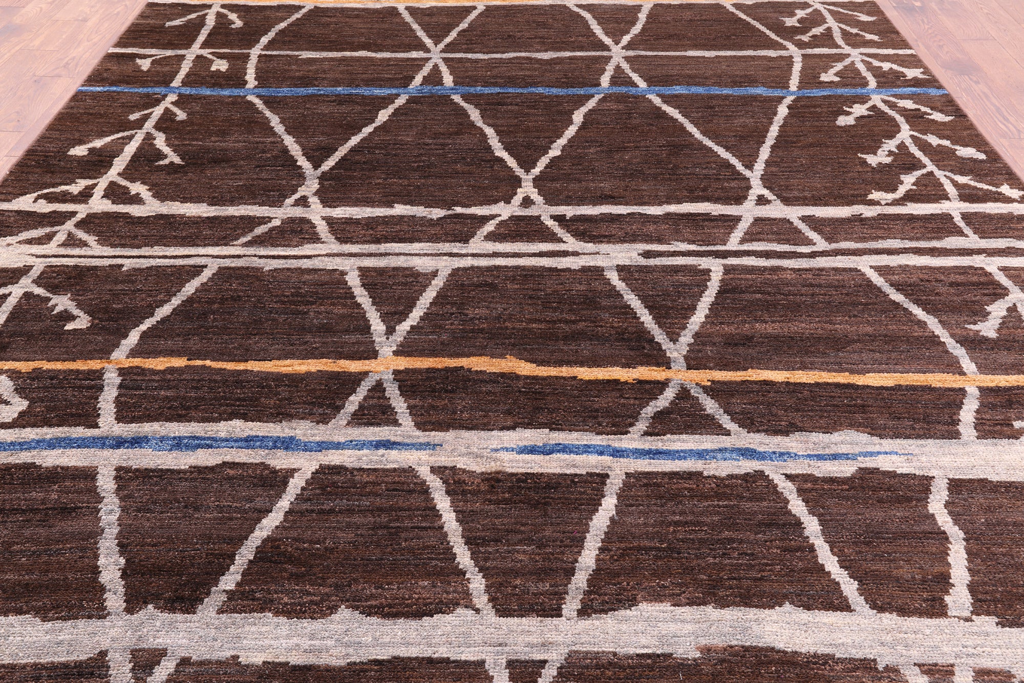 Tribal Moroccan Hand Knotted Wool Rug - 9' 1" X 11' 9" - Golden Nile