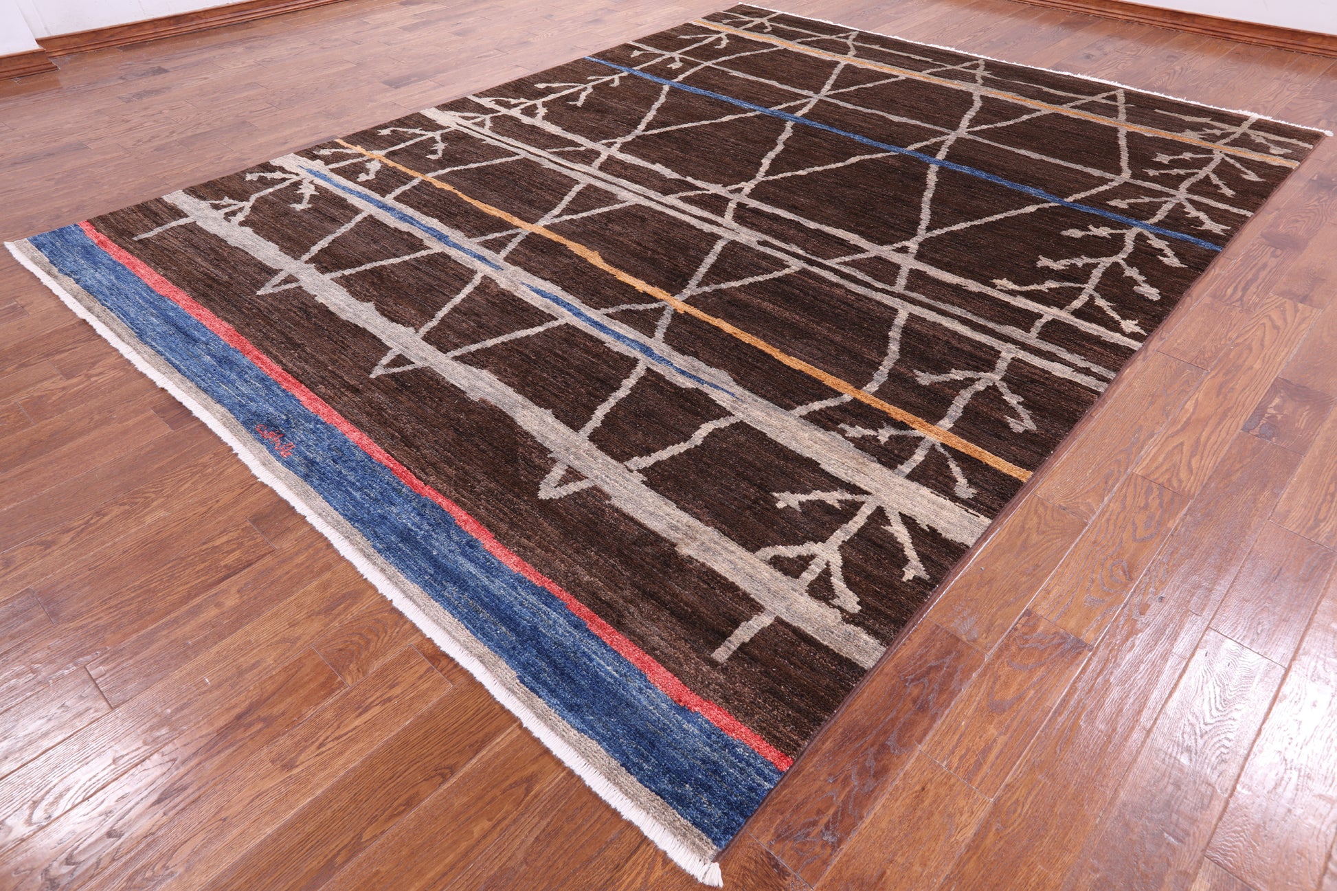 Tribal Moroccan Hand Knotted Wool Rug - 9' 1" X 11' 9" - Golden Nile