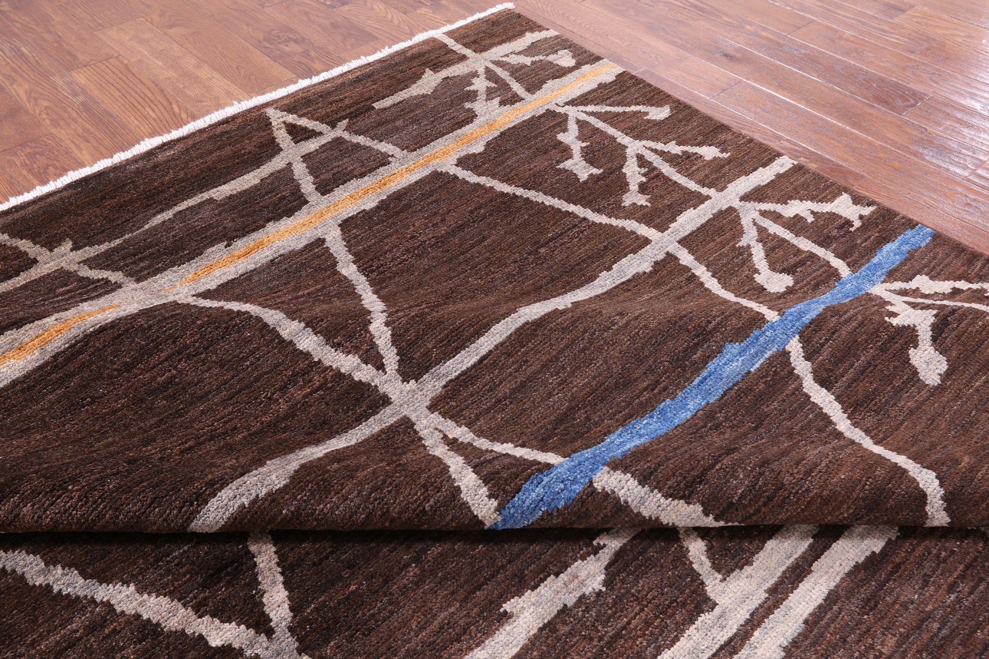 Tribal Moroccan Hand Knotted Wool Rug - 9' 1" X 11' 9" - Golden Nile