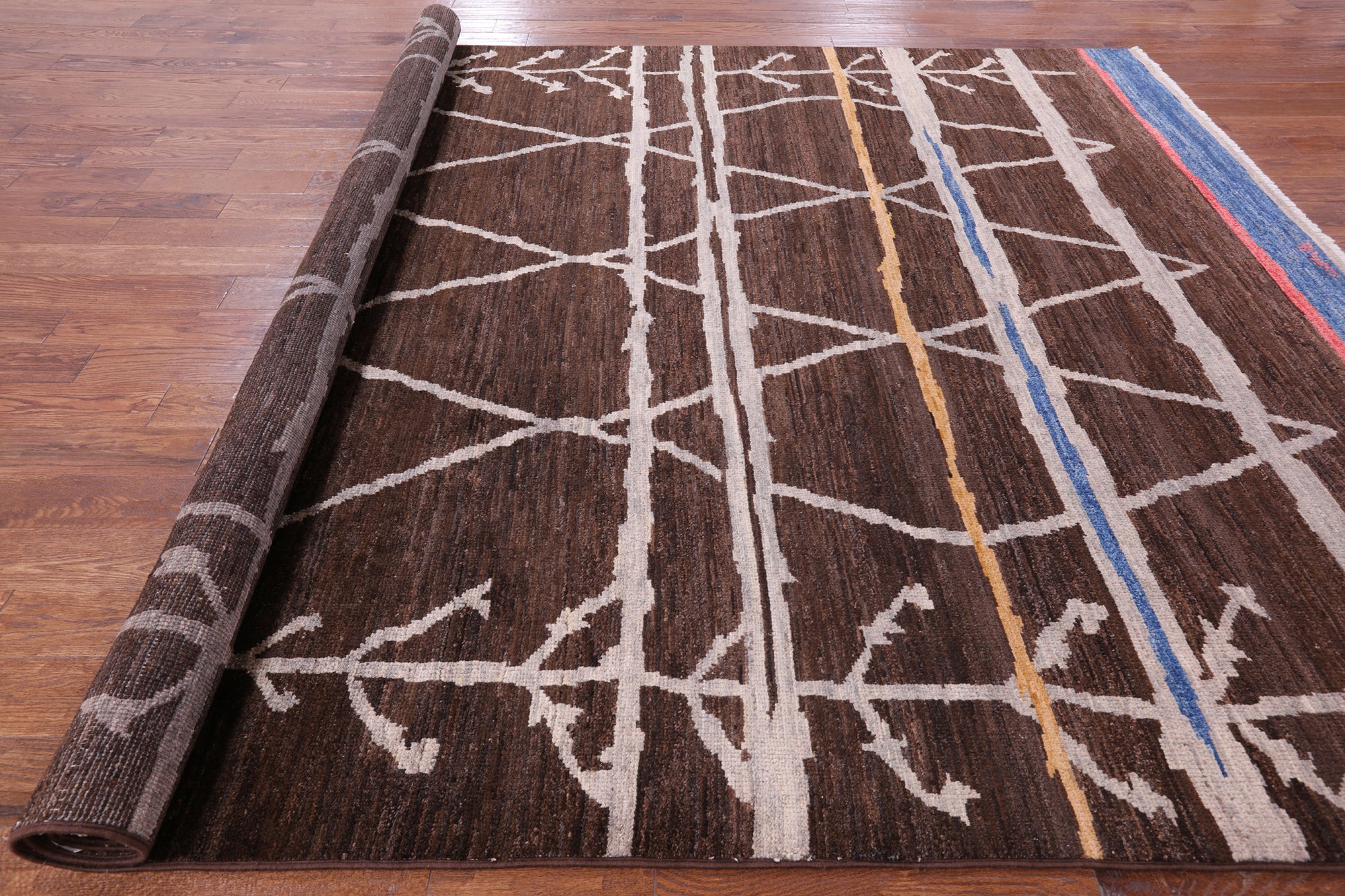 Tribal Moroccan Hand Knotted Wool Rug - 9' 1" X 11' 9" - Golden Nile