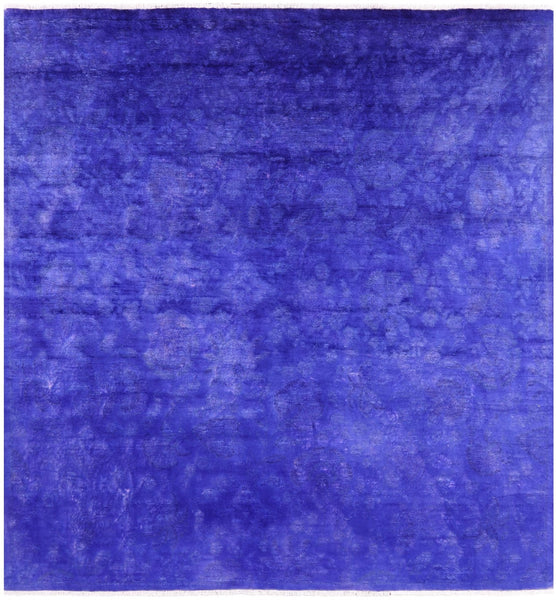 Square Full Pile Overdyed Handmade Wool Rug - 7' 9" X 8' 0" - Golden Nile