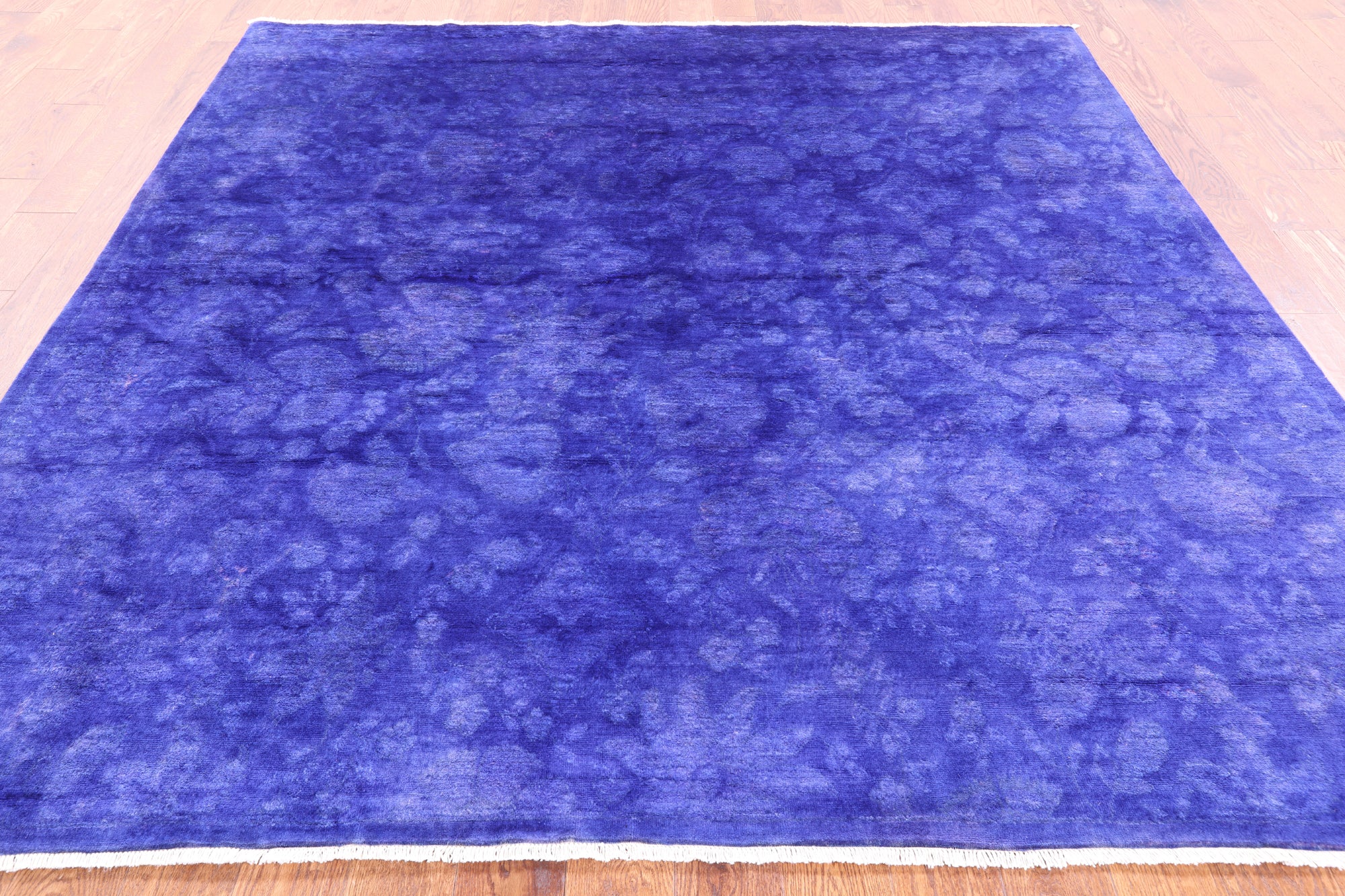 Square Full Pile Overdyed Handmade Wool Rug - 7' 9" X 8' 0" - Golden Nile