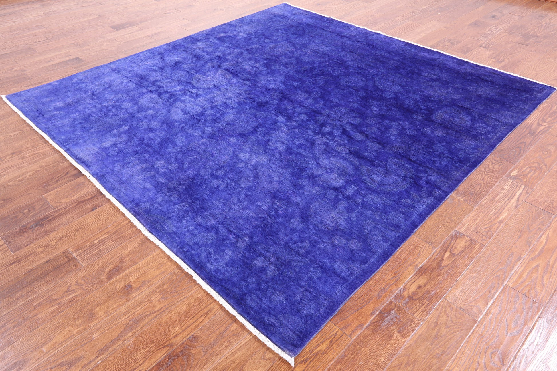 Square Full Pile Overdyed Handmade Wool Rug - 7' 9" X 8' 0" - Golden Nile
