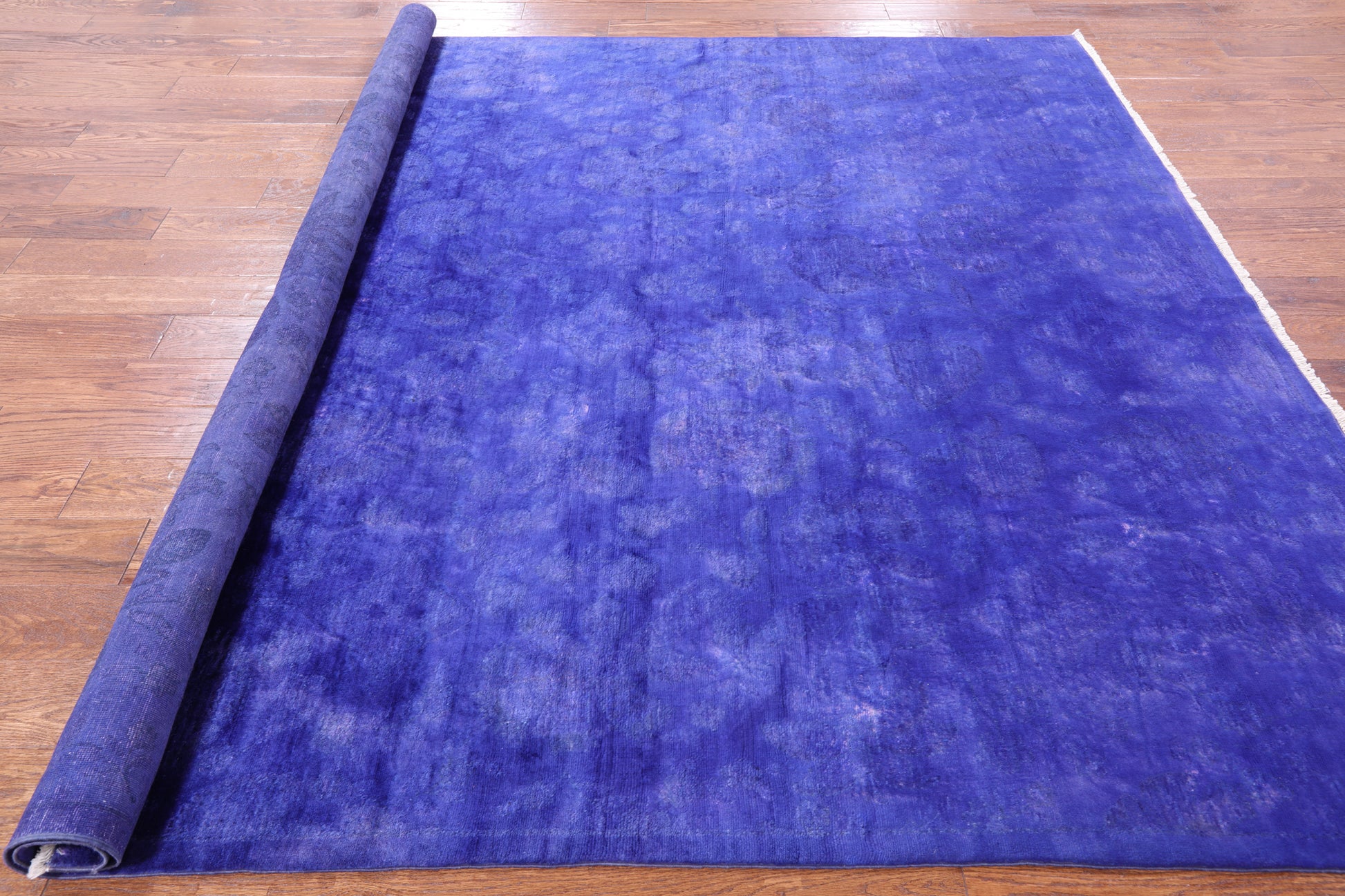 Square Full Pile Overdyed Handmade Wool Rug - 7' 9" X 8' 0" - Golden Nile