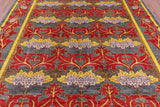 Grey William Morris Handmade Wool Rug - 7' 10" X 9' 10" - Golden Nile
