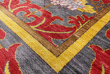 Grey William Morris Handmade Wool Rug - 7' 10" X 9' 10" - Golden Nile