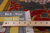 Grey William Morris Handmade Wool Rug - 7' 10" X 9' 10" - Golden Nile