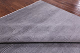 Grey Savannah Grass Handmade Wool & Silk Rug - 9' 0" X 12' 4" - Golden Nile