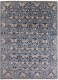 Grey William Morris Handmade Wool Rug - 9' 2" X 12' 2" - Golden Nile